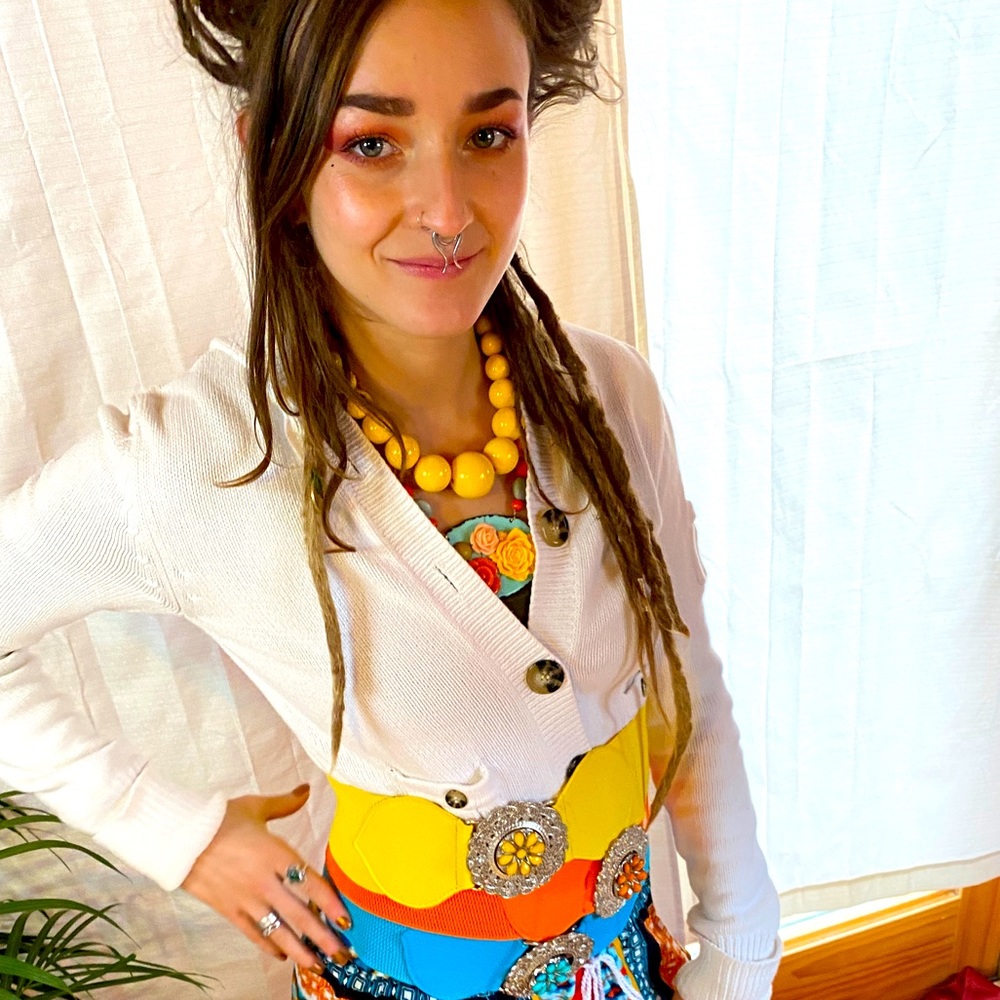 SOLD!!! Kenji Hooded White Cropped Sweater